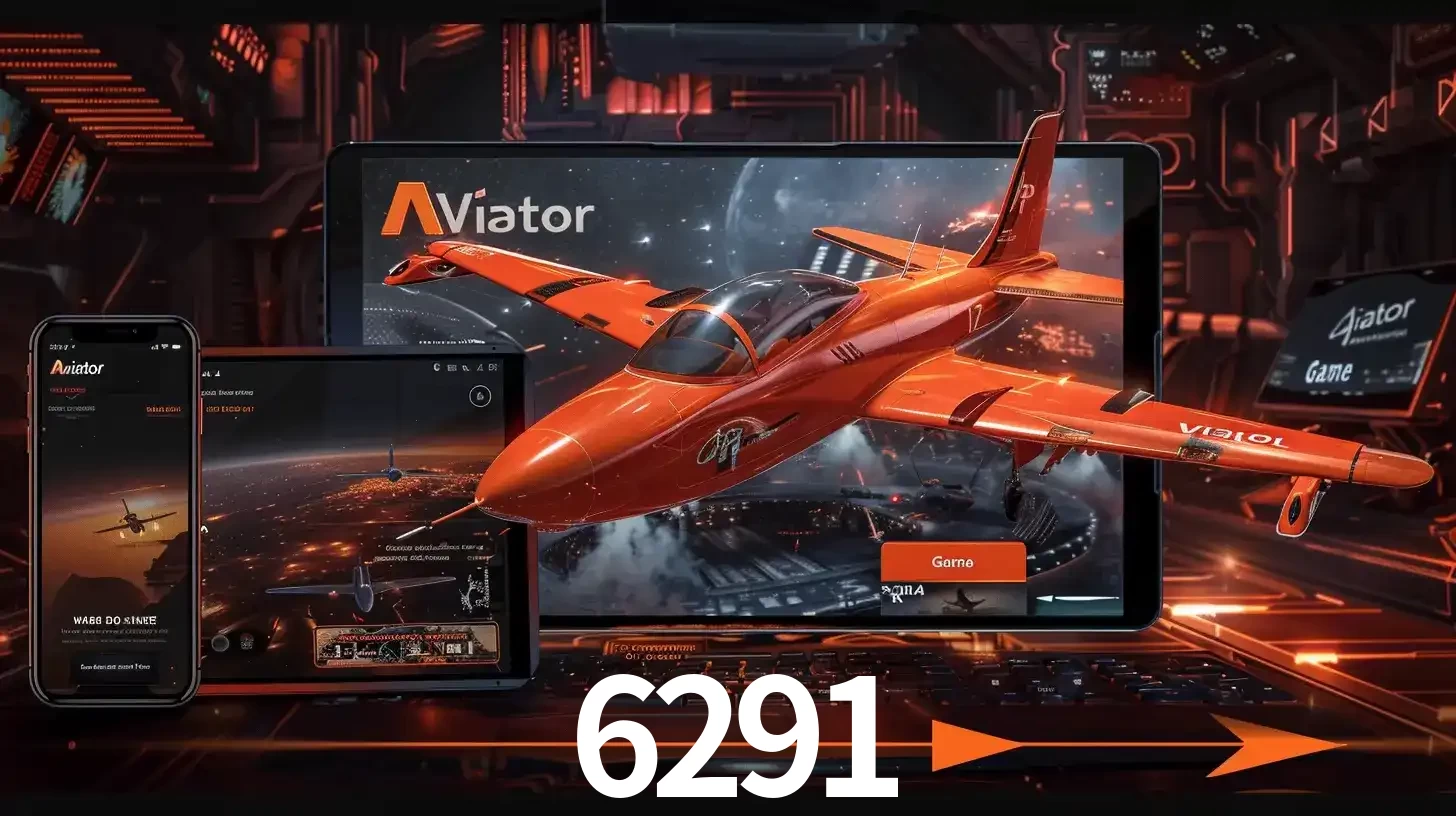 Apresentação tecnológica do jogo Aviator com um avião saindo da tela de um tablet, demonstrando a experiência imersiva em múltiplos dispositivos no 6291.