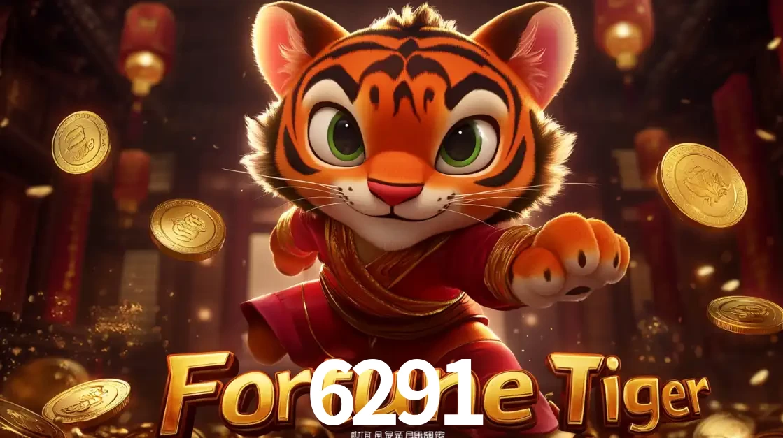 O carismático mascote do jogo de slot Fortune Tiger, um tigre fofo em pose de artes marciais, pronto para trazer sorte e multiplicadores de ganhos no cassino online 6291.