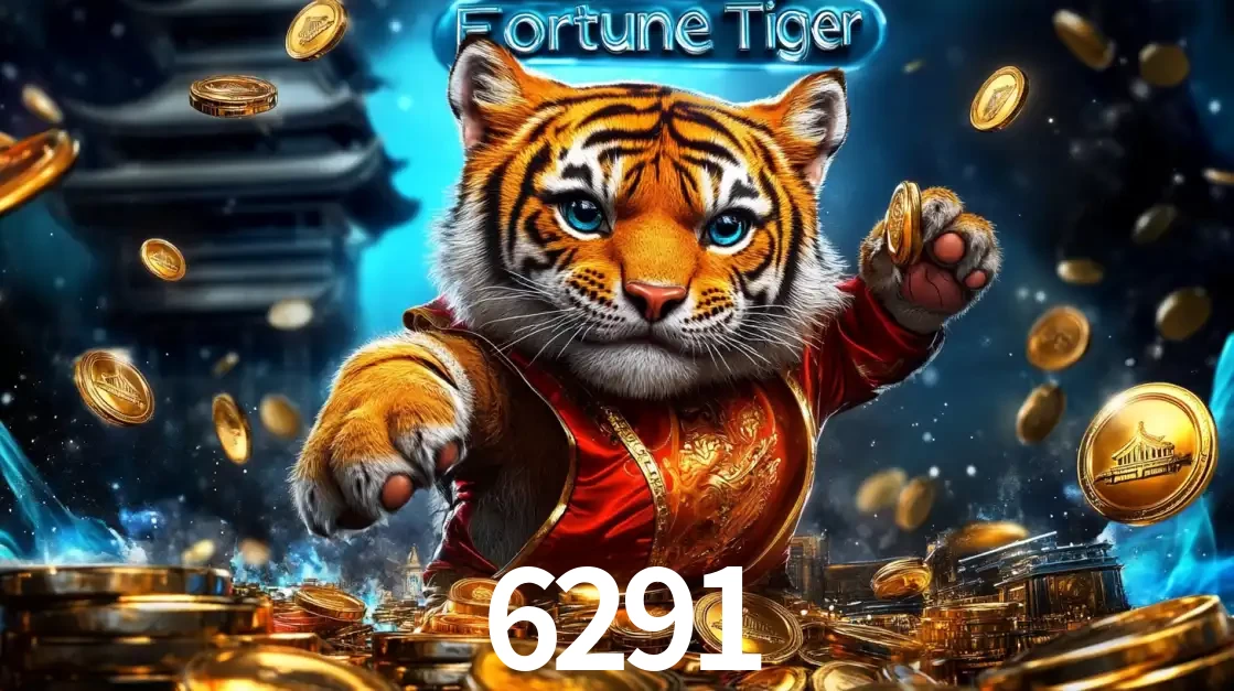 Imagem promocional do jogo de slot Fortune Tiger, com um tigre majestoso em traje tradicional cercado por uma fortuna em moedas de ouro, disponível agora no cassino 6291.